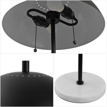 Ella 20.7" Dome Metal with Marble Base LED Table Lamp
